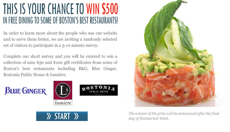 Take Our Survey - Enter to Win $500 in Restaurant Gift Certificates