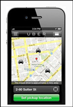 Uber phone app on iphone